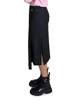 Asymmetrical Long Pleated Skirt