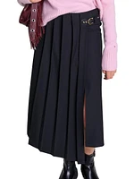 Asymmetrical Long Pleated Skirt