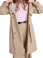 Studded Elastic Waist Trench Coat