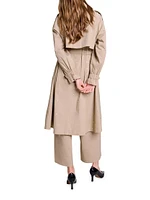 Studded Elastic Waist Trench Coat