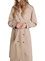 Studded Elastic Waist Trench Coat