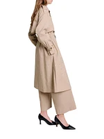 Studded Elastic Waist Trench Coat