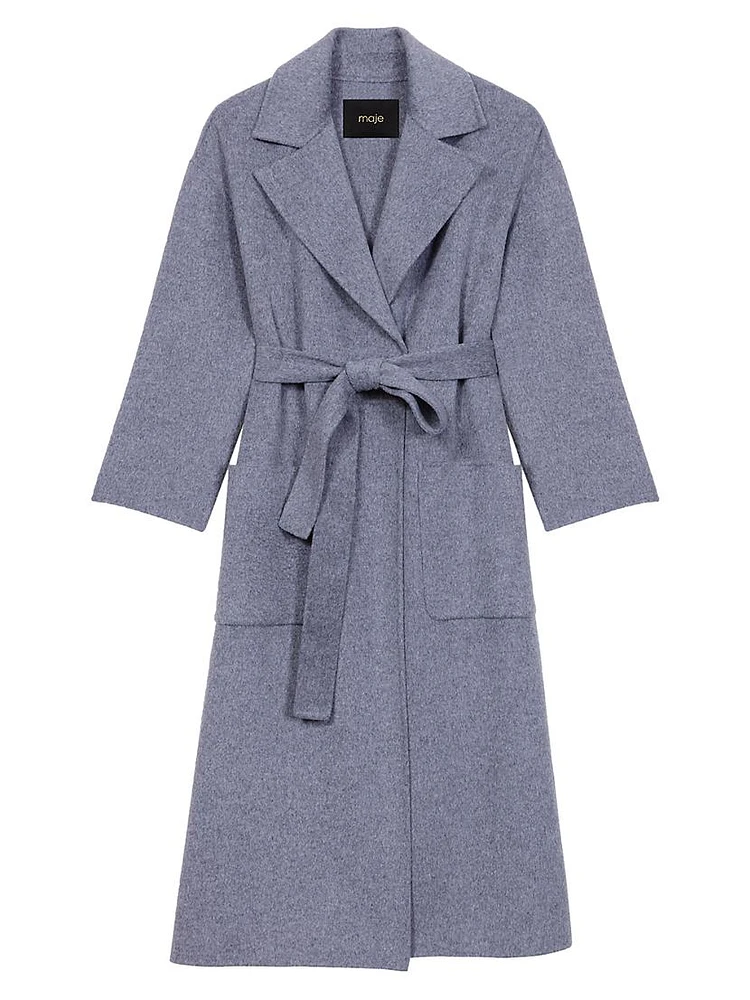 Long Double-Faced Coat with Belt