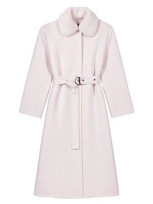 Wool Coat with Removable Collar