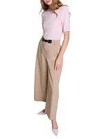 Wide-Leg Cotton Trousers