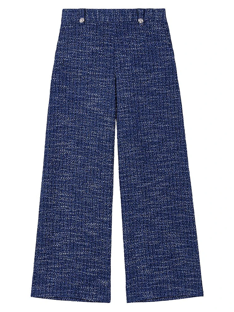 Wide Leg Tweed Trousers