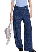 Wide Leg Tweed Trousers