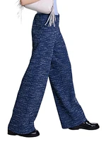 Wide Leg Tweed Trousers