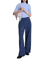 Wide Leg Tweed Trousers