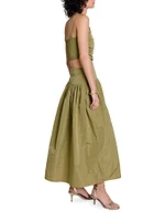 Cutaway Taffeta Dress