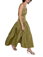 Cutaway Taffeta Dress