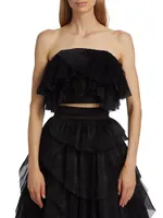 Elsie Tulle Pleated Bustier Top