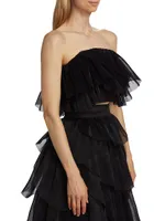 Elsie Tulle Pleated Bustier Top