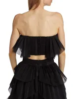 Elsie Tulle Pleated Bustier Top