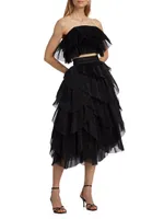 Elsie Tulle Pleated Bustier Top