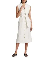 Isabel Cotton Utility Midi-Dress