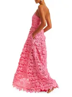 Cataleya Strapless Lace Gown