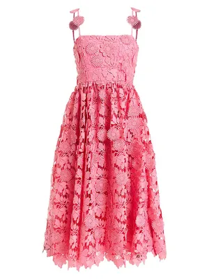 Raelyn Floral Lace Midi-Dress