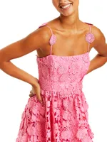 Raelyn Floral Lace Midi-Dress