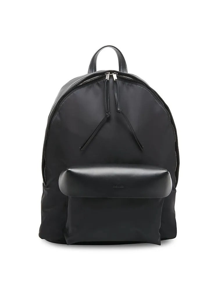 Lid Leather-Trimmed Backpack