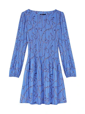 Patterned Pleated Dress