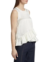 Luisa Ruffled Silk Charmeuse Top