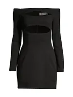 Rosamund Bonded Crepe Cut-Out Minidress