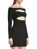 Rosamund Bonded Crepe Cut-Out Minidress