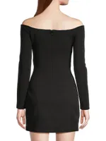 Rosamund Bonded Crepe Cut-Out Minidress