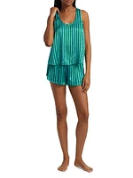 Striped Tulip Back Silk Short Pajamas