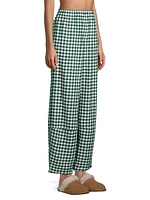 Gingham Cotton-Blend Brushed Flannel Pajamas