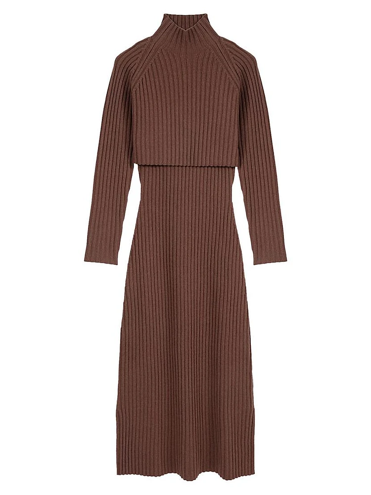 2-in-1 Wool Maxi Dress