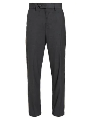 Velvet-Trimmed Chino Dress Pants