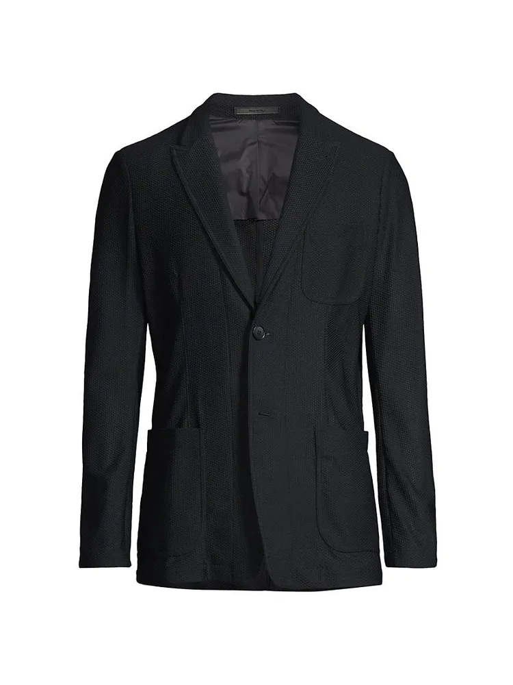 Peak-Lapel Two-Button Blazer