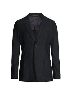 Peak-Lapel Two-Button Blazer