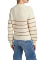 Striped Half-Button Sweater