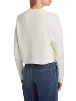 Sequined Rib-Knit Sweater