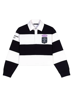 Striped and Embroidered Polo Shirt