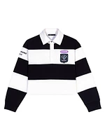 Striped and Embroidered Polo Shirt