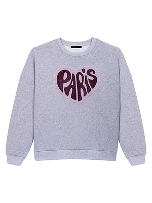 Paris Heart Patch Sweatshirt