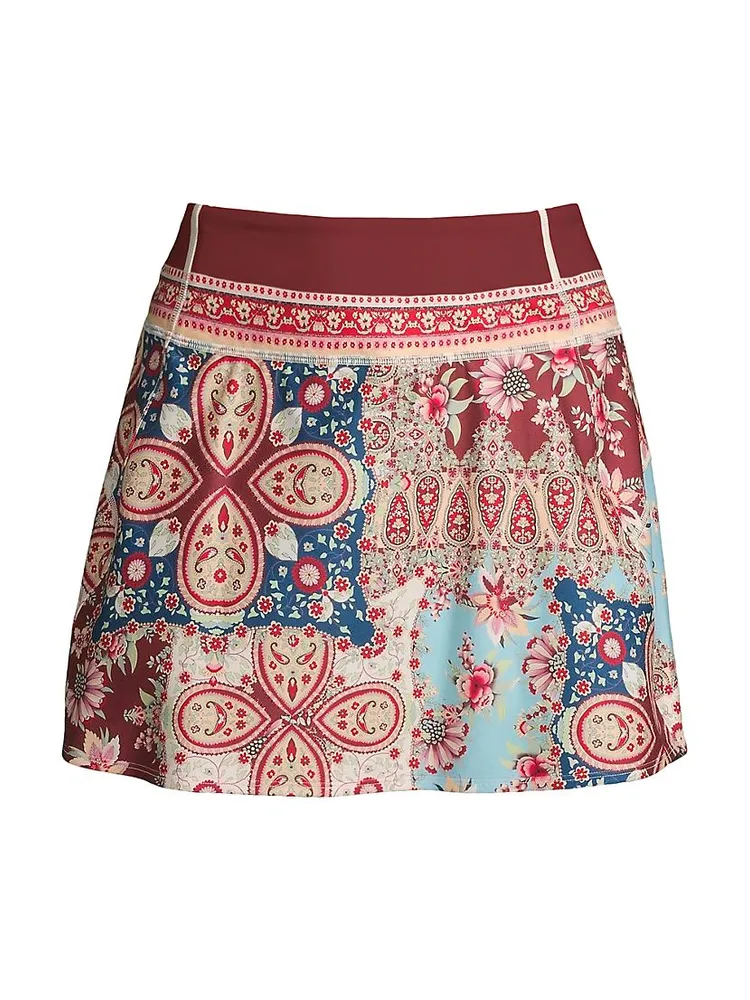 Thena Paisley Active Miniskirt