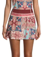 Thena Paisley Active Miniskirt