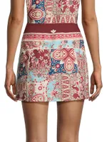 Thena Paisley Active Miniskirt