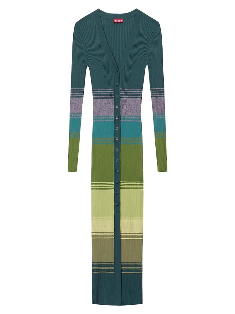 Shoko Rib-Knit Striped Sweaterdress