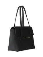 Mosaic Grain Leather Tote