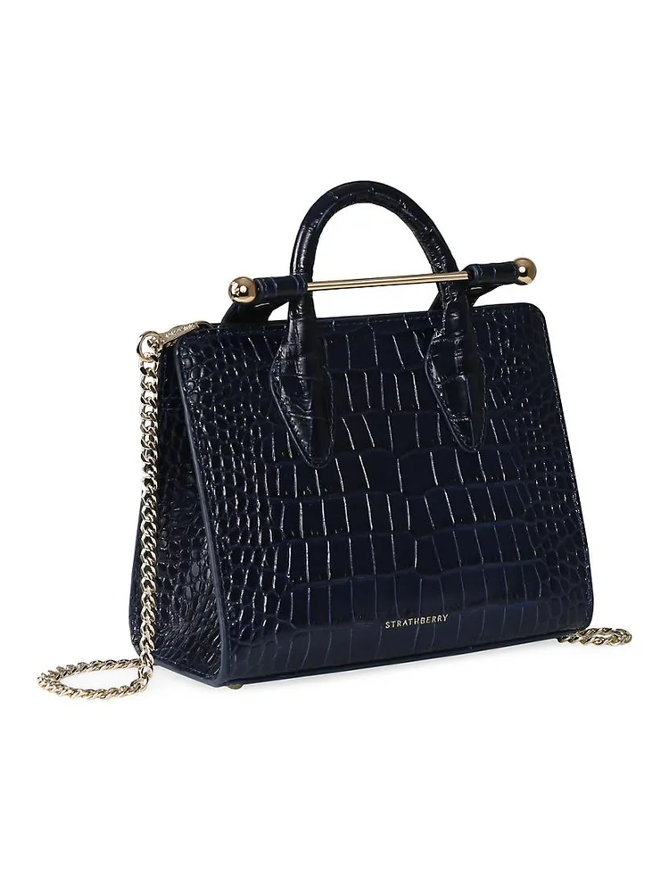 Nano Croc-Embossed Leather Tote