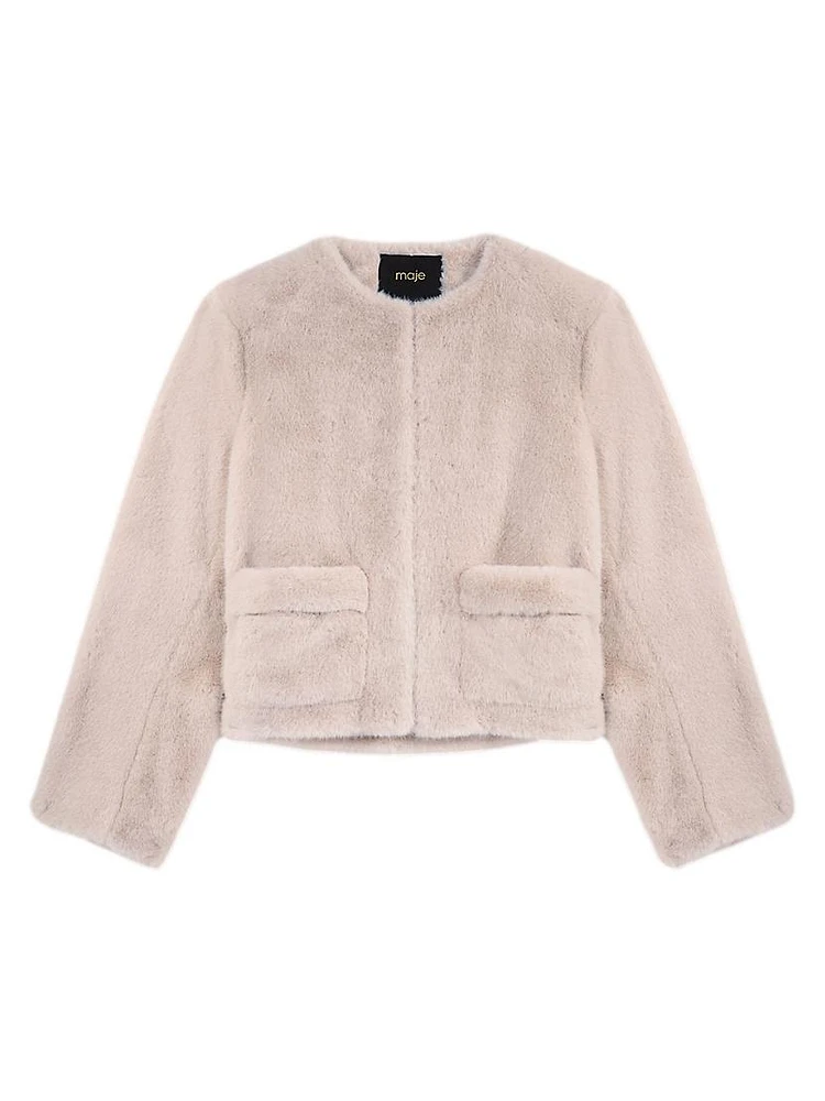 Cropped Faux Fur Jacket