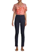 Yours Truly Silk Floral Blouse