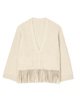Fringed Knit Cardigan