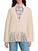 Fringed Knit Cardigan